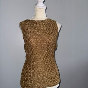 A. Byer Gold Textured Sleeveless Top